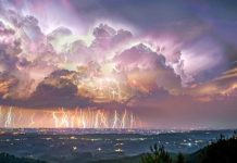 sky-lightning-clouds-ocean-tree-waves