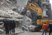 Aleppo-earthquake-Syria-excavator