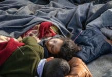 Aleppo-children-mosque-syria-earthquake-sleeping