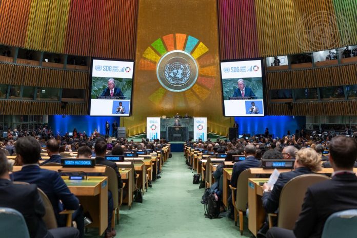 Antonio Guterres speaks at the General assembly 2023 in New York