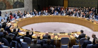 A wide view of the UN Security Council chamber as members vote to adopt resolution 2510 on Libya (file photo).