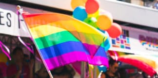 A Pride parade takes place in Marseille, France in 2018.