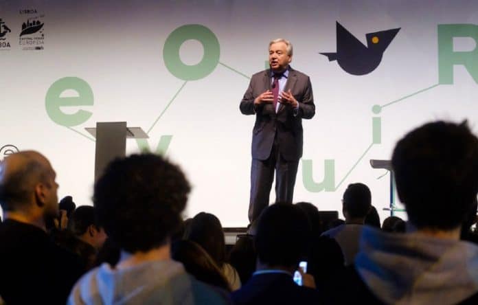 UNSG António Guterres speaking at European Green Capital ceremony in Lisbon, Portugal