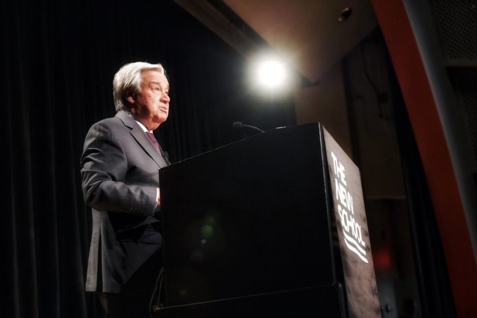 UN SG Antonion Guterres, Gender speech, at New School, New York