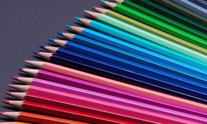 Color crayons for drawing cartoons