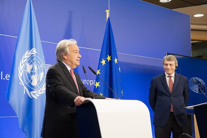 Press Point UN SG and President of the European Parliament Mr David Maria SASSOLI