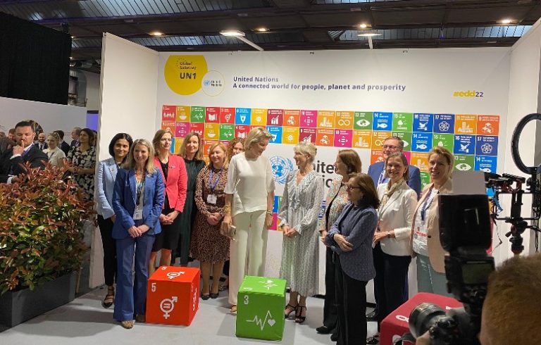 HQ Queen Mathilde of the Belgians at the UN's #EDD22 stand