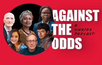 UNAIDS 'Against the Odds' podcast banner