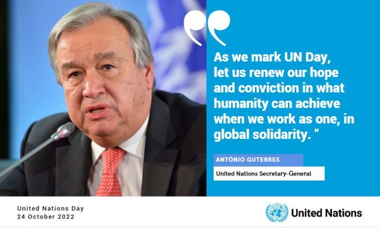 Secretary-General António Guterres message on United Nations Day, 24 October 2022