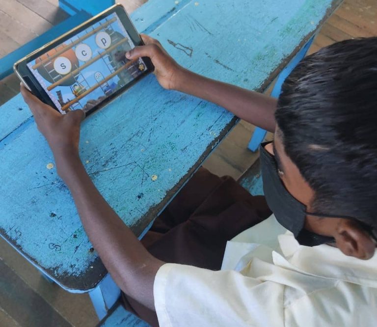 A child playing a computer game