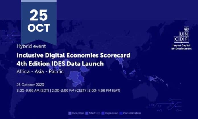 UNCDF promo banner for the launch of the launch of the 4th edition of the Inclusive Digital Economies Scorecard (IDES)