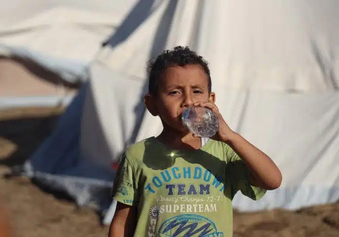 Yamen, 5, in the Khan Younis refugee camp in the Gaza Strip. Photo