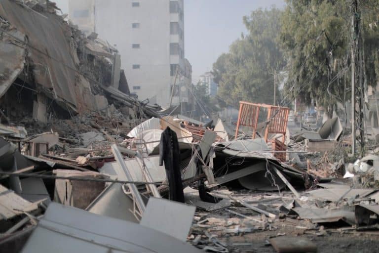 Destroyed buildings in Gaza