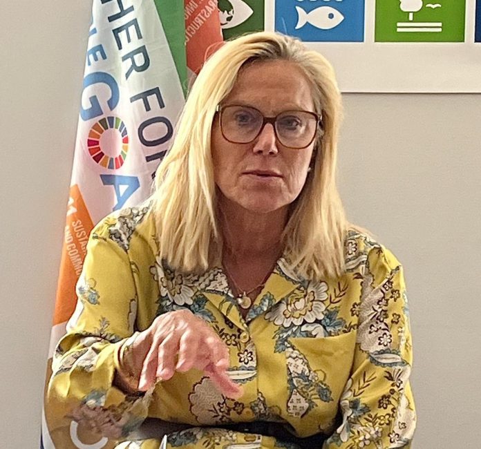 Sigrid Kaag, the Senior UN Coordinator for Humanitarian Action and Reconstruction in Gaza, at UNRIC Brussels