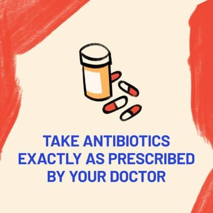 3 Ways to tackle AMR banner: Take antibiotics exactly as prescribed by your doctor