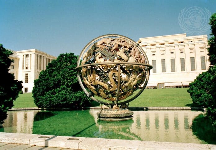 A view of the Palais des Nations.