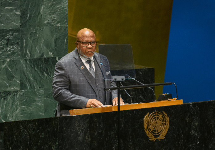 Dennis Francis -UNGA78 President - UN Photo Loey Felipe