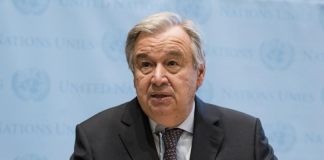 Antonio Guterres giving a speech