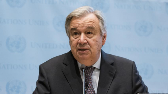 Antonio Guterres giving a speech