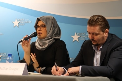 conférence de presse, Hatice Cengiz, Bruxelles