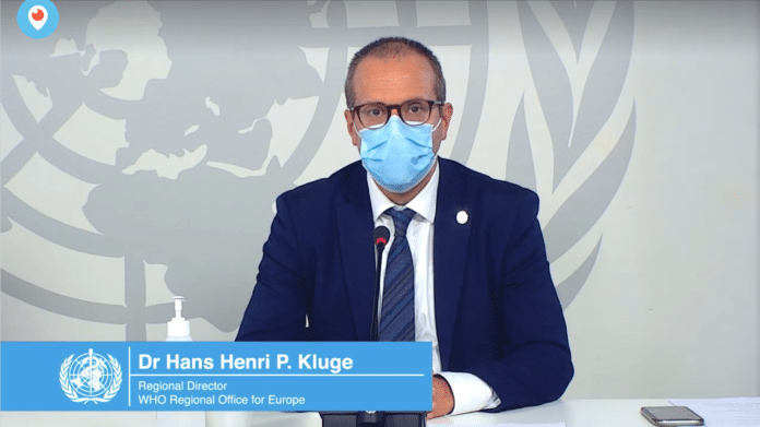 Hans Kluge, Directeur régional OMS Europe, durant la conférence en ligne de présentation du nouveau rapport de la commission pour la santé et le développement durable