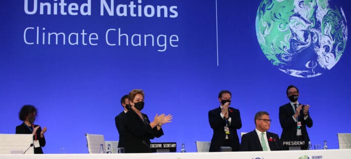 Officiels de la COP26 lors de la cérémonie de cloture