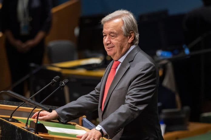 Antonio Guterres à la tribune de l'Assemblée générale