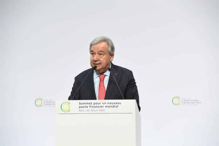 Antonio Guterres au Sommet pour un nouveau Pacte financier global