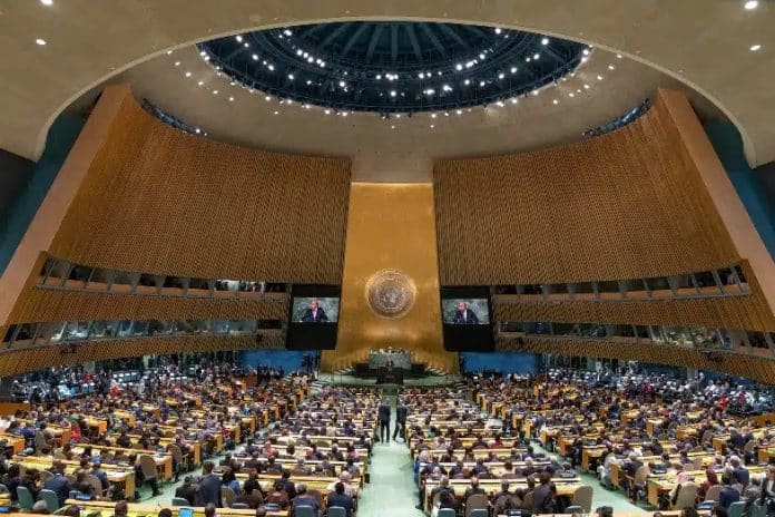 Le Secrétaire général de l'ONU, António Guterres a l'Assemblée générale