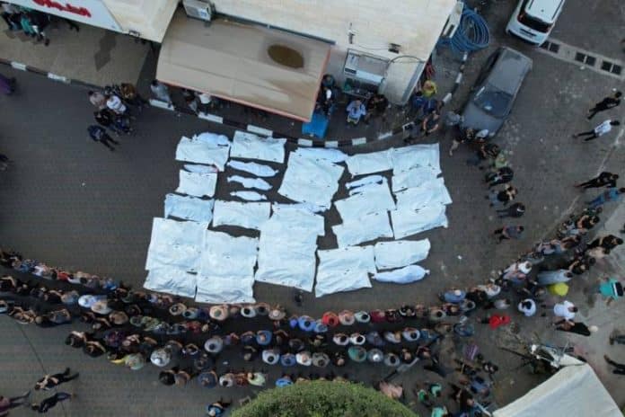 Morgue, hôpital des martyrs d'al-Aqsa Gaza