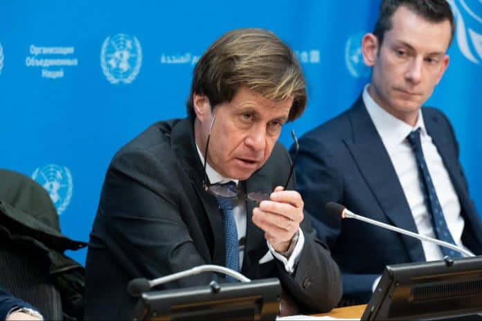 Le représentant permanent de la France auprès de l'ONU, M. Nicolas de Rivière, dont le pays assure la présidence du Conseil de sécurité en janvier.