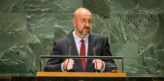 Charles Michel, le président du Conseil européen, à l'Assemblée générale de l'ONU le 26 septembre 2024.