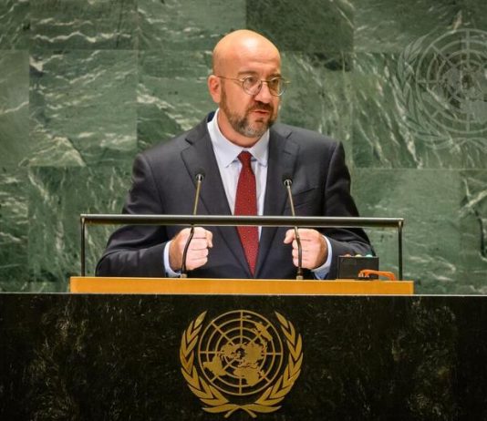 Charles Michel, le président du Conseil européen, à l'Assemblée générale de l'ONU le 26 septembre 2024.