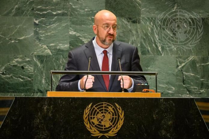 Charles Michel, le président du Conseil européen, à l'Assemblée générale de l'ONU le 26 septembre 2024.