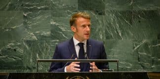 Emmanuel Macron, Président de la République française, prend la parole lors du débat général de la 79ème session de l'Assemblée générale