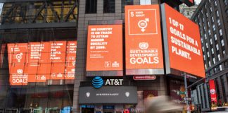 Heimsmarkmiðin auglýst á Times Square í New York