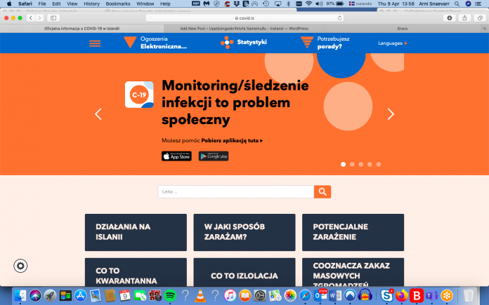 Covid á Íslandi - tungumál
