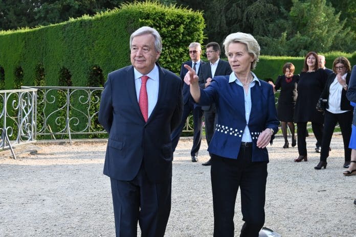 Guterres og Ursula von der Leyen oddviti framkvæmdastjórnar ESB.