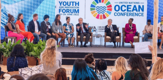 UN Secretary-General Antonio Guterres speaks at the UN Ocean Conference’s Youth and Innovation Forum in Lisbon, Portugal.