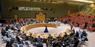 A wide view of the Security Council meeting