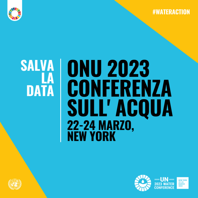 Quato è un poster per l'evento ONU sulla conferenza sull'acqua