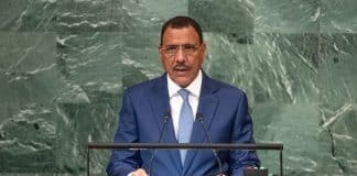 Foto ONU/Cia Pak Il Presidente del Niger (ECOWAS) Mohamed Bazoum interviene al dibattito generale della settantasettesima sessione dell'Assemblea generale nel settembre 2022.