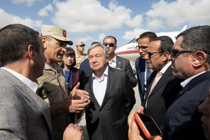 Il Segretario Generale - Osservazioni al Vertice del Cairo per la Pace. UN Photo/Eskinder Debebe