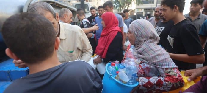 Ten months into the war, many Gazans continue to face the daily challenge of fetching clean water, amid repeated evacuation orders.