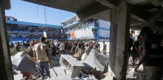 UNRWA school hit in Nuseirat, Gaza middle area, 11 September 2024.