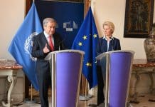 António Guterres-Ursula von der Leyen-pressekonferanse-FN-EU